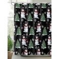 thumbnail image 2 of Christmas Shower Curtain Set ，Waterproof Fabric Shower Curtains Winter Snowman Christmas Tree Snowflakes Black Shower Curtains for Bathroom,Bathroom Decor 72"x96", 2 of 6