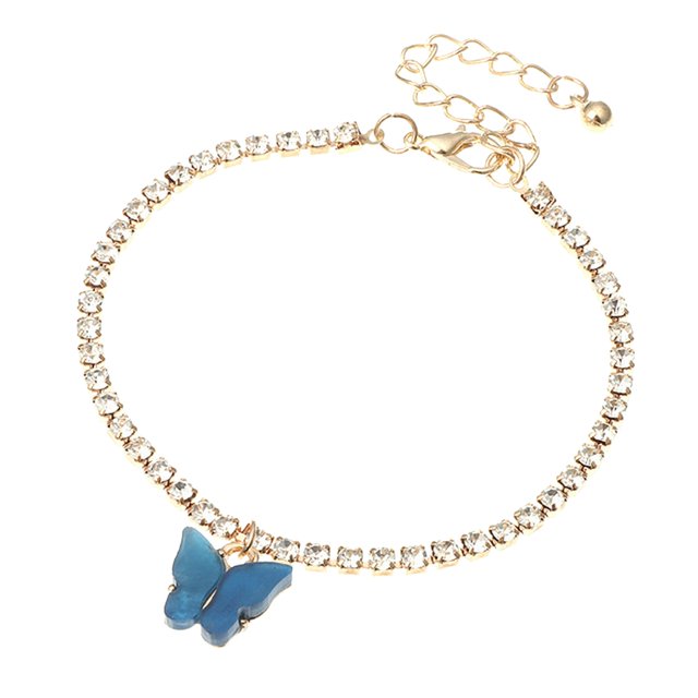 Trendy Chain Shiny Bracelet Toe Decorated With Diamond Butterfly Bracelet Innocent Flying Butterfly Natural Diamond Delicate Side Bracelet Exquisite Exquisite Jewelry