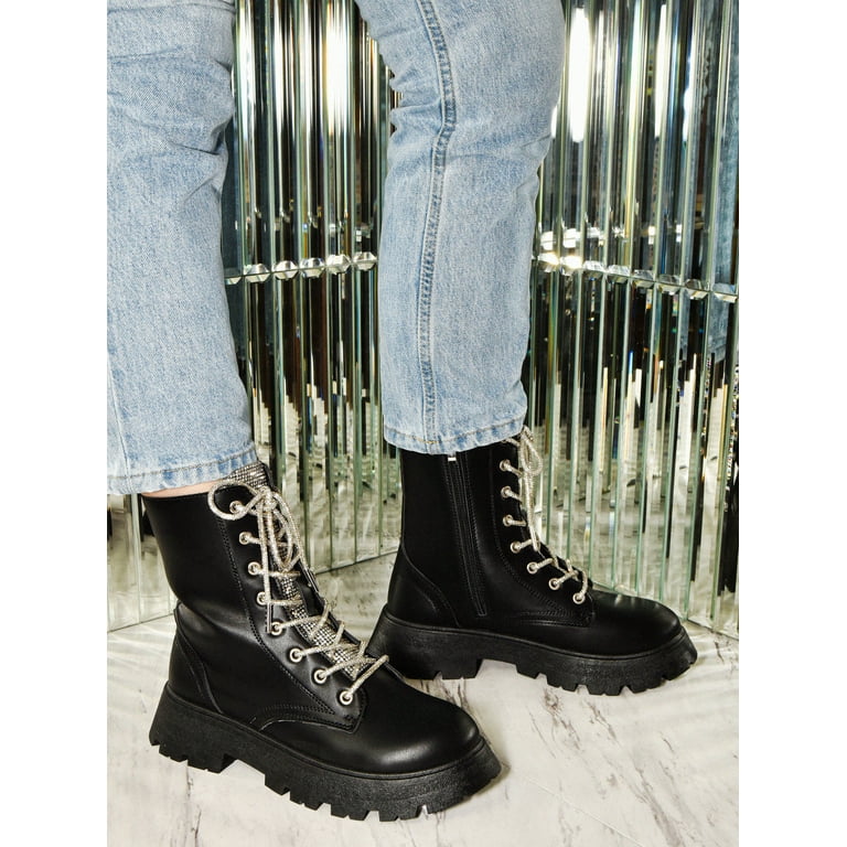 Wild diva top combat boots