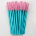 thumbnail image 1 of Nvzi 200 piezas de cepillos desechables para rímel de pestañas, para extensiones de pestañas, cejas y maquillaje (varilla azul, cabeza negra), 1 of 2
