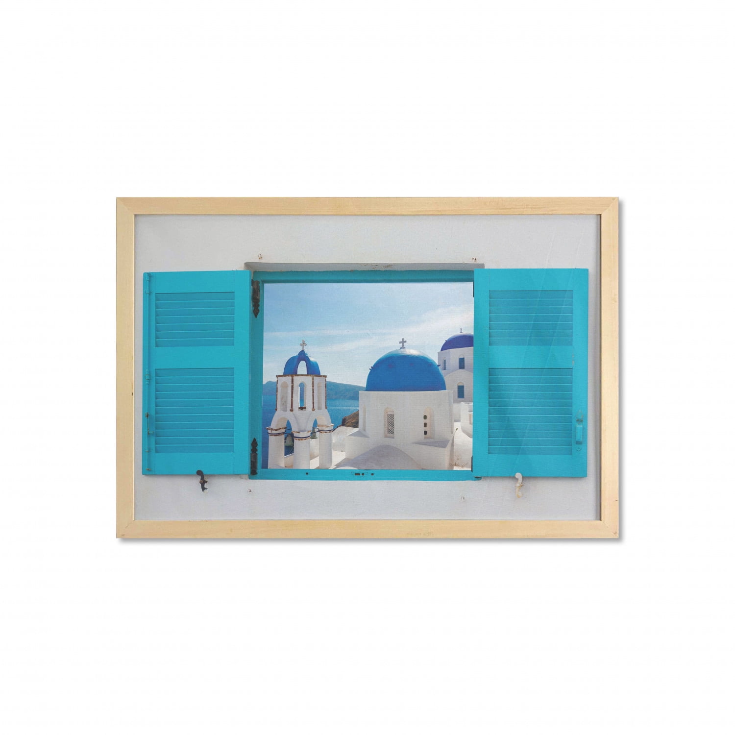 Landscape Wall Art with Frame, Window View of Classical Building Domes ...