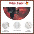 thumbnail image 3 of Lsque Lone Rider Under Red Sky Print Christmas Tree Skirt with Ties and Velcro,Xmas Holiday Decorations, Adjustable Tree Skirt-36", 3 of 6