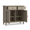 thumbnail image 2 of Simpli Home Connaught 40 inch Wide Solid Wood Traditional Entryway Storage Cabinet in Distressed Grey, 2 of 12