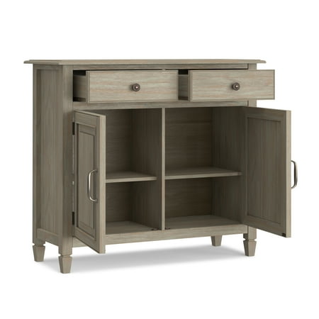 Simpli Home - Connaught Transitional Solid Wood Entryway Storage Cabinet - Distressed Gray