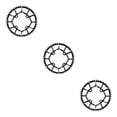 thumbnail image 4 of Ruiboury 1/2/3/5 Anneaux de Chaîne Ronds Pièces Vélo 104BCD Roue de Chaîne Noir 52T 3 Pcs, 4 of 6