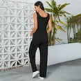 thumbnail image 4 of Women's Maternity 2 Piece Outfits Rib Knit Tank Top And Drawstring Waist Wide Leg Pants Lounge Set, 4 of 5
