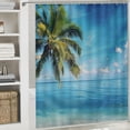 thumbnail image 6 of Orinice Palm Tree Blue Sky Water Bathroom Decor Set with Hooks Polyester Fabric Shower Curtain Set 69x72, 6 of 7