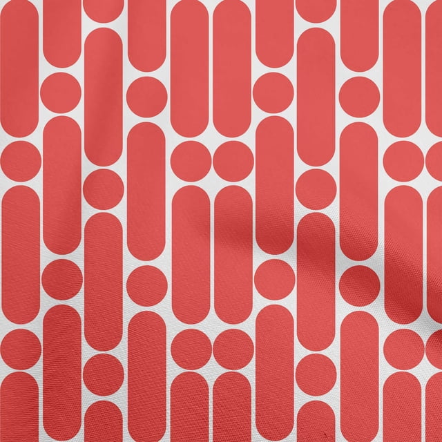 oneOone Rayon Red Fabric Geometric Fabric For Sewing Printed Craft Fabric By The Yard 56 Inch Wide