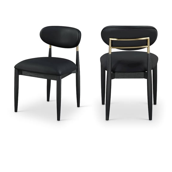 Meridian Furniture Riccio Black Vegan Leather Dining Side Chair (Set of 2)