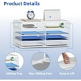 thumbnail image 2 of 8 Compartments Paper Organizer for Desk, Mesh Literature Organizer, Mail File Sorter Tray with Handle, Desktop Mailbox for Office Classroom Home, White, 2 of 11