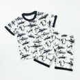 thumbnail image 2 of Xudanell Toddler Boy Outfits Trendy Funny Shirts Dinosaur Print Tee Pants Beach Outfit 4t Boys Clothes, 2 of 9