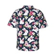 thumbnail image 3 of Daiia Rabbit And Rose Hawaiian Shirt for Men Gentle Cotton Regular Short Sleeve Casual-, 3 of 9