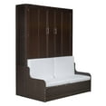 thumbnail image 6 of Queen Size Murphy Bed with Cushion,87″ High Wall Bed with Upholstered Headboard,Espresso, 6 of 9