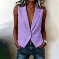 thumbnail image 6 of Stamzod Womens Vest Blazer Summer Sleeveless Fitted Suit Jackets Dressy Casual Office Blazers Plus Size Womens Clothing Purple XXXL, 6 of 9