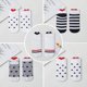 thumbnail image 5 of pares de calcetines tobilleros a rayas con bonito diseño de amor para mujer, 5 of 5