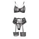 thumbnail image 3 of Gibobby Lencería sexy Conjunto de lencería Sexy con botones de Metal para mujer, ropa de dormir de cintura alta, ropa de dormir de dos piezas(Negro, XL), 3 of 5