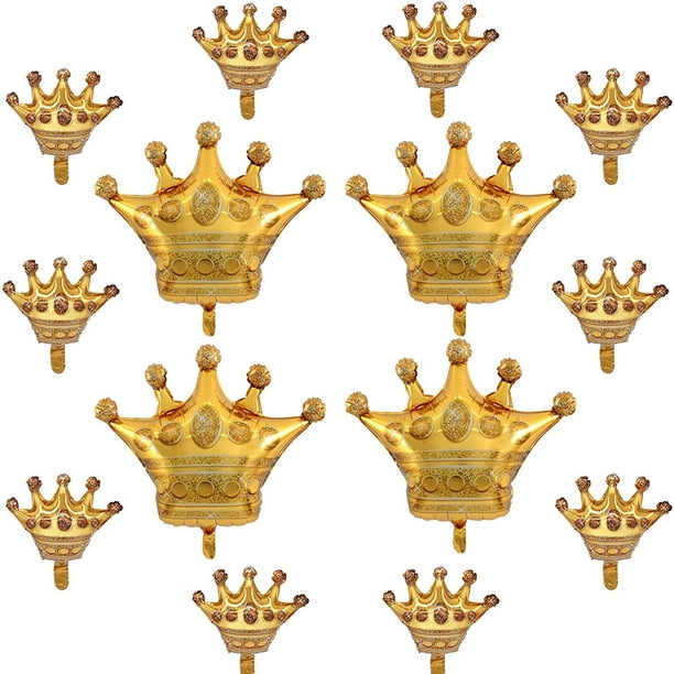 Mam Ruilhandel kever 14Pcs Crown Balloons for Royal Baby Shower Decorations - Gold Crown Balloons  for Birthday Wedding Prince Princess Party Christmas Party Decor, Aluminum  Foil Crown Balloons 4 Giant & 10 Mini Size - Walmart.com