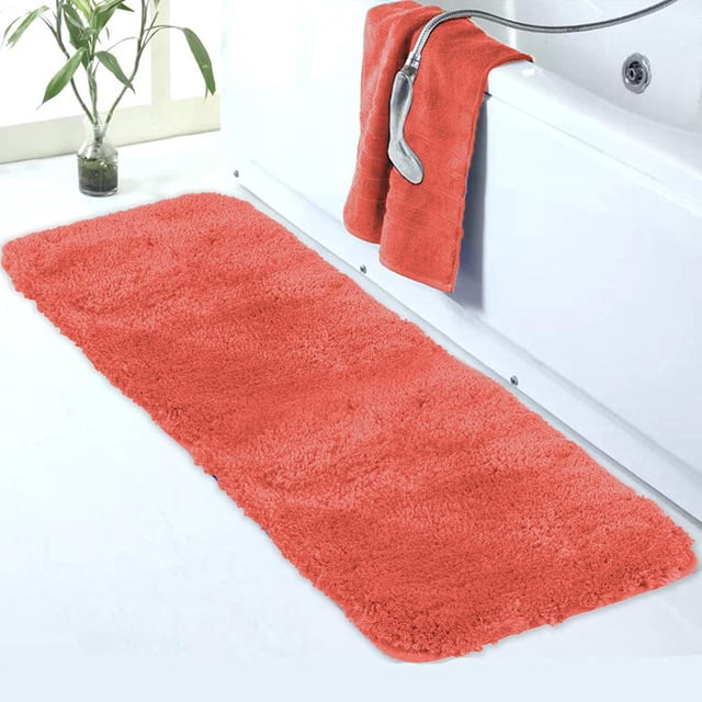 Alfombra de baño Walensee Large Living Coral, 60 x 180 cm, microfibra