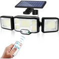 thumbnail image 1 of Lámpara solar de pared para exteriores, LED, 3 cabezales, 192 LED, detector, 1 of 5