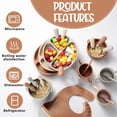 thumbnail image 4 of 24 Pack Silicone Baby Feeding Set Baby LED Weaning Supplies Includes Suction Divided Plates Soft Bowl Spoons Forks Adjustable Bib Snack Cup and Straws(Walnut Color, Beig, 4 of 7