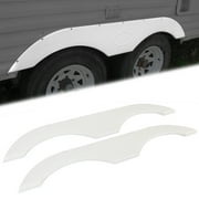 Kojem Tandem Axle Fender Skirt, for RVs Campers and Trailers Pair, White, Universal
