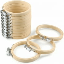 ACDANC Bamboo Round Embroidery Hoops,Adjustable Craft Cross Stitch Hoop Ring,10-Piece Set for Home Ornaments and Handy Sewing(3in)