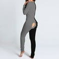 thumbnail image 2 of Black of Friday Deals KIJBLAE Women's Jumpsuit Home Clothes Loose Couple Color Block Fashion Full Length Trousers Jumpsuit For Girls Comfy Lounge Casual Pants Gray M, 2 of 8