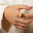 thumbnail image 1 of Anillos para mujer, regalos para mujer, anillo geométrico de estilo sencillo, anillo de corazón de perla brillante y anillo elegante, anillo de corazón., 1 of 5
