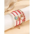 thumbnail image 2 of SEARIPE 6 Pcs Beaded Bracelets Jewelry Rhinestone Eye Hand Decor Boho Multilayer Stackable Bracelets for Women Girls Coral Pi, 2 of 3