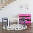 thumbnail image 4 of Humble Crew Inspire Toddler Dry Erase Plastic 3pc Table and 2 Chairs Set, Square White Table & Grey Chairs, 4 of 7