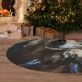 thumbnail image 5 of KLL 36" Christmas Tree Skirt Vintage Blue Floral Wolf Xmas Tree Skirts Mat for New Year Xmas Holiday Party Indoor Outdoor Home Decoration, 5 of 5