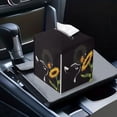 thumbnail image 7 of FUIALDOLG Decorative Car Tissue Holder, Black Cat Sunflower Square Tissue Box Cover PU Leather Facial Paper Case Organizer Dispenser for Bathroom, Vanity Countertop, Night Stands, Desk, 7 of 7