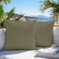 thumbnail image 3 of Olive Green Throw Pillow Covers 16x16 Inch Set of 2, Farmhouse Solid Green Color Modern Art Waterproof Outdoor Pillow Covers, Decorative Cushion Pillowcases for Couch, Sofa, Bed, Garden, Patio, 3 of 9