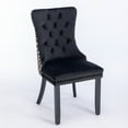 thumbnail image 6 of 2-Piece High-End Tufted Dining Chairs - Modern Velvet Upholstered with Solid Wood Legs & Nailhead Trim, Contemporary Set,Black, 6 of 21