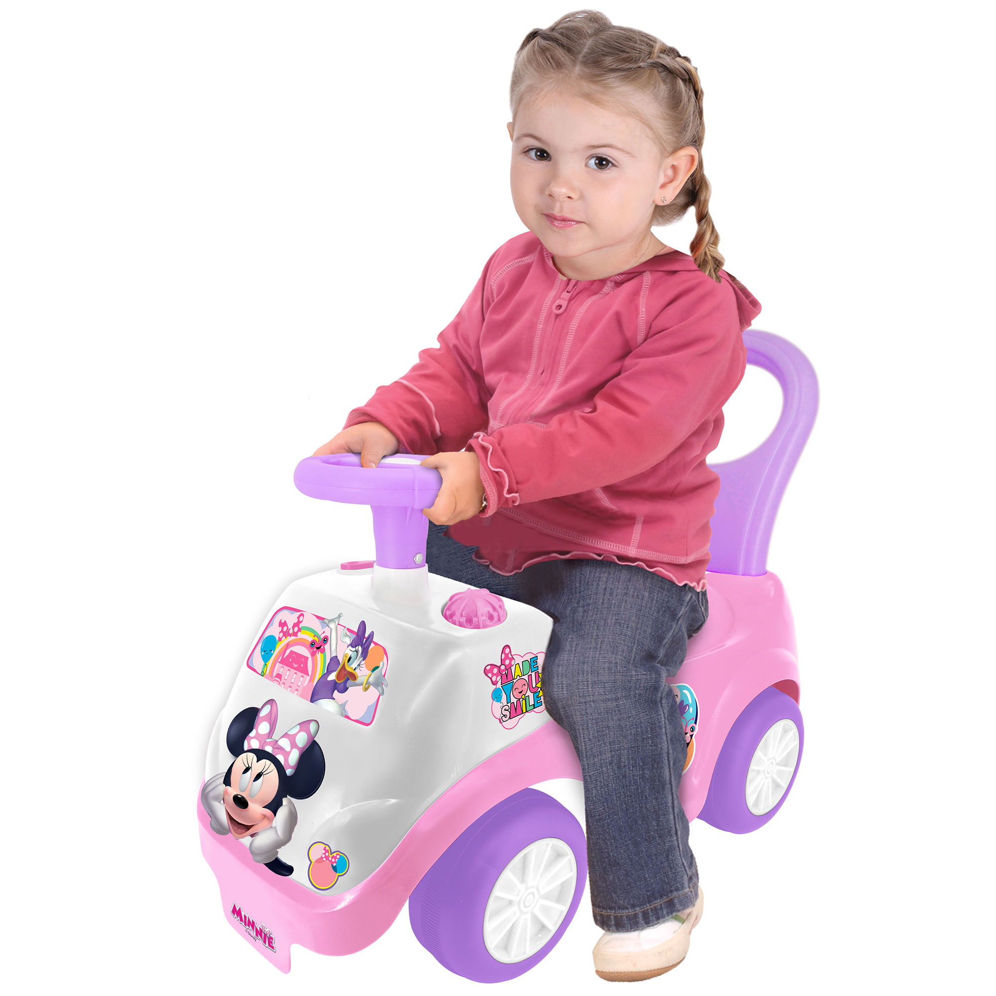 Kiddieland Disney Lights 'N' Sounds Ride-On: Minnie Mouse Kids Interactive Push Toy Car, Foot To Floor, Toddlers, Ages 12-36 Months - image 5 of 5