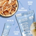 thumbnail image 4 of Latte & Frappe Instant Coffee Mix (10-Pack) Vanilla Bean - Made with Arabica Coffee, x2 Double Shot Caffeine, Low Sugar, Hot, Iced or Blended Drinks, 4 of 7