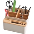 thumbnail image 3 of Organizador de escritorio de madera, portalápices, soporte de control remoto de escritorio, organizador de maquillaje, almacenamiento de cosméticos, portalápices, caja de almacenamiento de mesa, 3 of 8