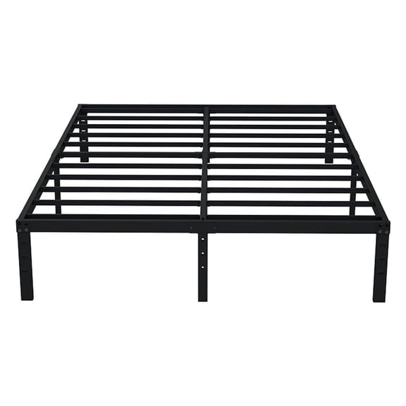 Queen Bed Frame No Box Spring Needed 14 Inch Heavy Duty Metal Platform BedFrame Queen Size with Steel Slats, Easy Assembly, Black