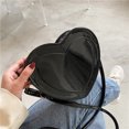 thumbnail image 4 of Bolso Bandolera PU Cuero Brillante Con Forma Corazón Melocotón Moderno Y Versátil para Mujer X456 (negro), 4 of 9