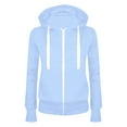 thumbnail image 4 of idosla Women's Full Zip Up Hoodie Long Sleeve Hooded Sweatshirts Pockets Jacket Coat for Women (Sky Blue, L), 4 of 4