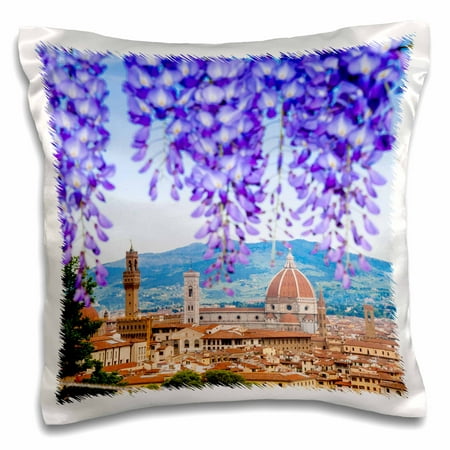 3dRose City center of Florence, Firenze, UNESCO, Tuscany, Italy - Pillow Case, 16 by