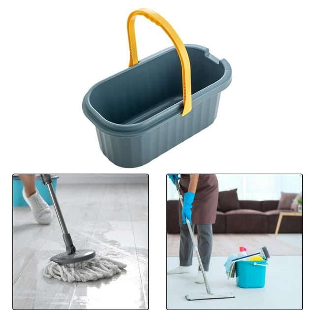 Cubo de agua con rueda, cesta práctica portátil, cubo de lavado versátil y duradero, cubo para fregona para suministros de limpieza del hogar Azul Macarena Cubo de limpieza