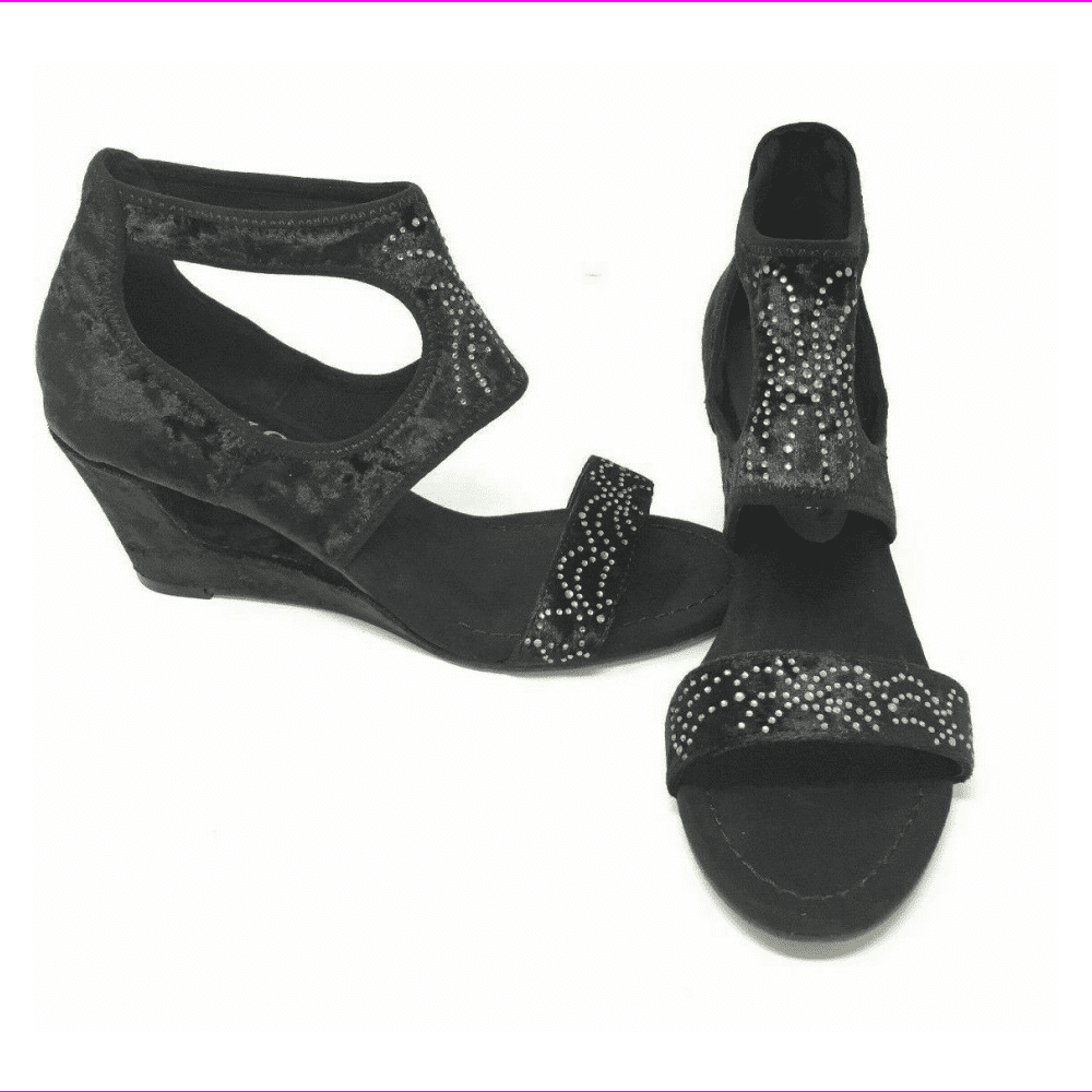 new york transit black wedge sandals
