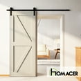 thumbnail image 2 of Homacer 5-in-1 Design 34'' W x 84'' H x 1-3/8'' D Solid Wood Barn Door, Finished and Unassembled, with Pre-drilled Holes for Easy Assemble and Pre-routed Groove, Interior Only (Tinsmith Gray), 2 of 7