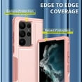thumbnail image 3 of Samsung Galaxy S23 Ultra Case, Hard PC Bumper Soft TPU Back Three Layer Shockproof Heavy Duty Hybrid Sturdy Protective Cover Case  Samsung Galaxy S23 Ultra, Rosegold, 3 of 9