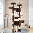 thumbnail image 2 of Amolife 81" Large Cat Tree Tower for Large Cats with Cat Condo Hammock, 2 Scratching Ramps, 6 Scratching Posts, Leopard Print, 2 of 8