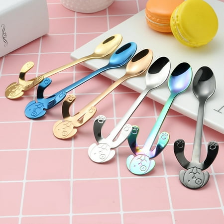 

NGTEVOOS Clearance 6pc Set Long Handle Spoons Flatware Coffee Drinking Tools Kitchen Gadget