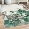 thumbnail image 1 of Tropical Decorative Rug, Exotic Orchids Blossom Leaves on Blurred Background Floral Themed Modern Art, Quality Carpet for Bedroom Dorm and Living Room, 6 Sizes, Jade Green, by Ambesonne, 1 of 4