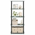 thumbnail image 4 of Furinno TURN-N-TUBE Storage Shelves, 5-Tier Book Shelf, Corner Shelf, Toolless Open Shelves, for Organization and Storage, Living Room, Garage, Home Office, Sage Green, 4 of 5