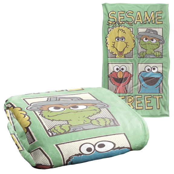 Sesame Street Vintage Comic Panels Officially Licensed Silky Touch Super Soft Throw Blanket 36" x 58"